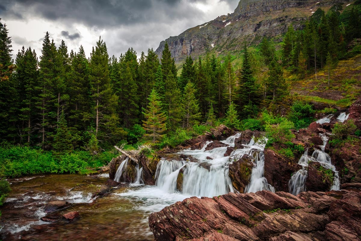 Glacier hikes backpacking suitable couple lonely Best scenic waterfall hikes in Glacier National Park
