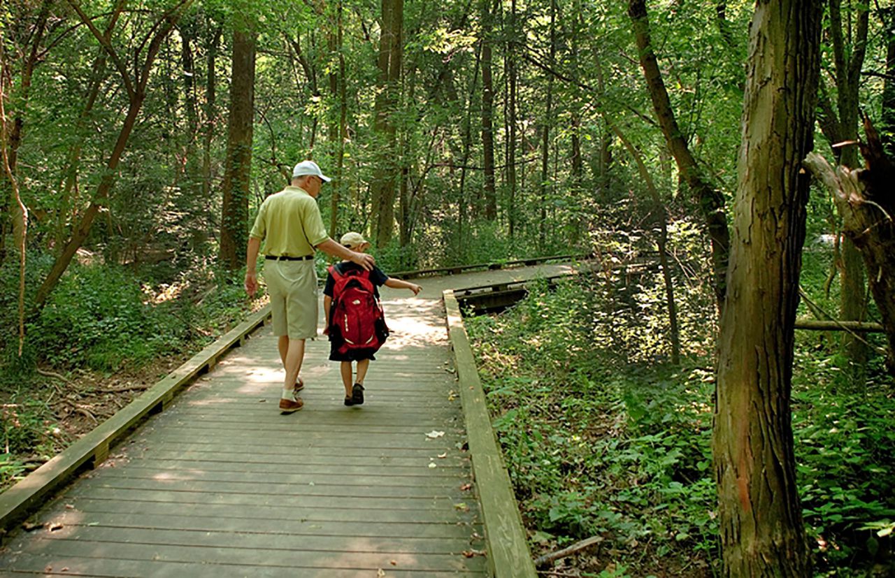 Nearby parks with paved trails for leisurely walks